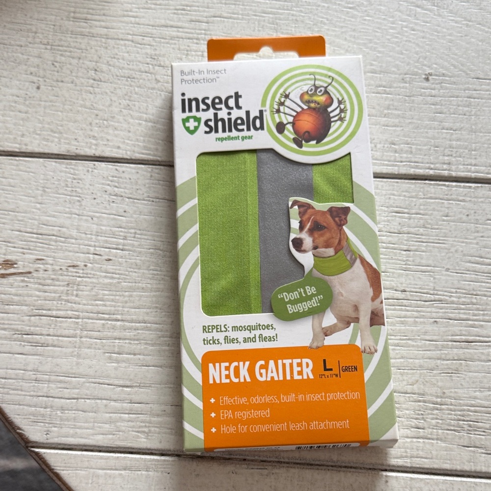 Insect Shield Green Pet Neck Gaiter- size Large
